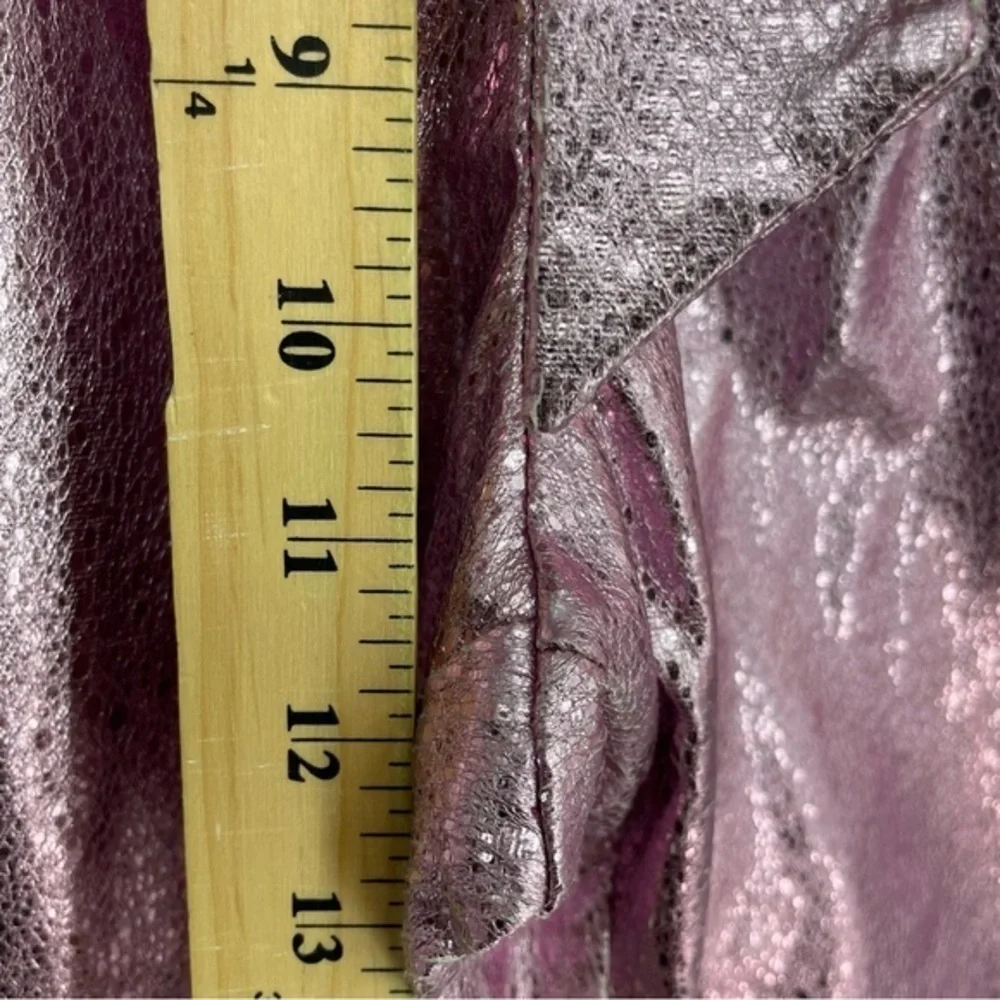 Pretty little‎ thing Pink Tie Waist Cracked Vinyl Crop Trousers